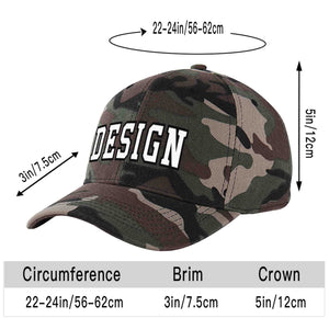 Custom Camo White-Black Curved Eaves Sport Design Baseball Cap