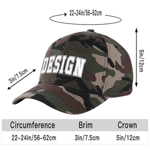 Custom Camo White-Gray Curved Eaves Sport Design Baseball Cap