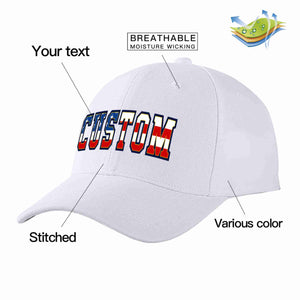 Custom White Vintage USA Flag-Gold Curved Eaves Sport Baseball Cap Design for Men/Women/Youth