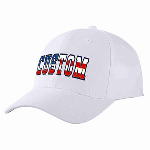 Custom White Vintage USA Flag-Gold Curved Eaves Sport Baseball Cap Design for Men/Women/Youth