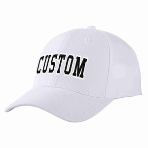 Conception personnalisée de casquette de baseball de sport incurvée blanc noir-blanc pour hommes/femmes/jeunes