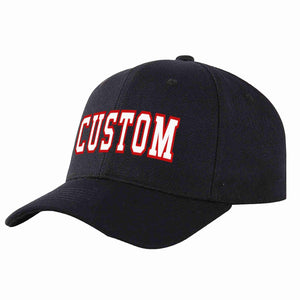 Custom Black White-Red Curved Eaves Sport Baseball Cap Design for Men/Women/Youth