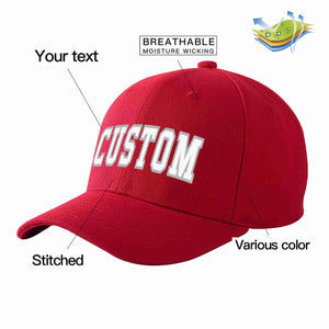 Conception personnalisée de casquette de baseball de sport incurvée rouge blanc-gris pour hommes/femmes/jeunes