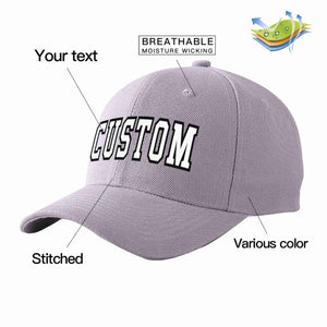 Custom Gray White-Black Curved Eaves Sport Baseball Cap Design for Men/Women/Youth