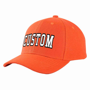 Custom Tangerine White-Black Curved Eaves Sport Baseball Cap Design for Men/Women/Youth