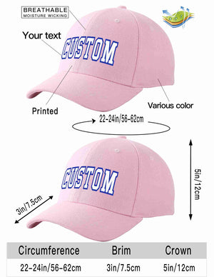 Custom Pink White-Royal Curved Eaves Sport Baseball Cap Design for Men/Women/Youth