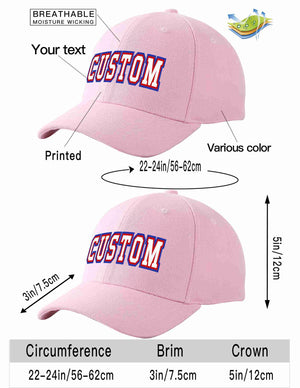 Custom Pink White-Red Curved Eaves Sport Baseball Cap Design for Men/Women/Youth