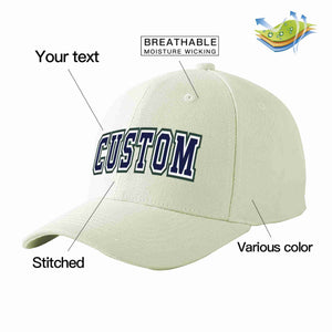 Casquette de baseball de sport incurvée, crème, bleu marine et blanc, personnalisée, pour hommes/femmes/jeunes