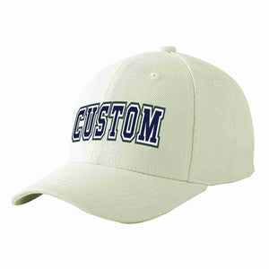 Casquette de baseball de sport incurvée, crème, bleu marine et blanc, personnalisée, pour hommes/femmes/jeunes