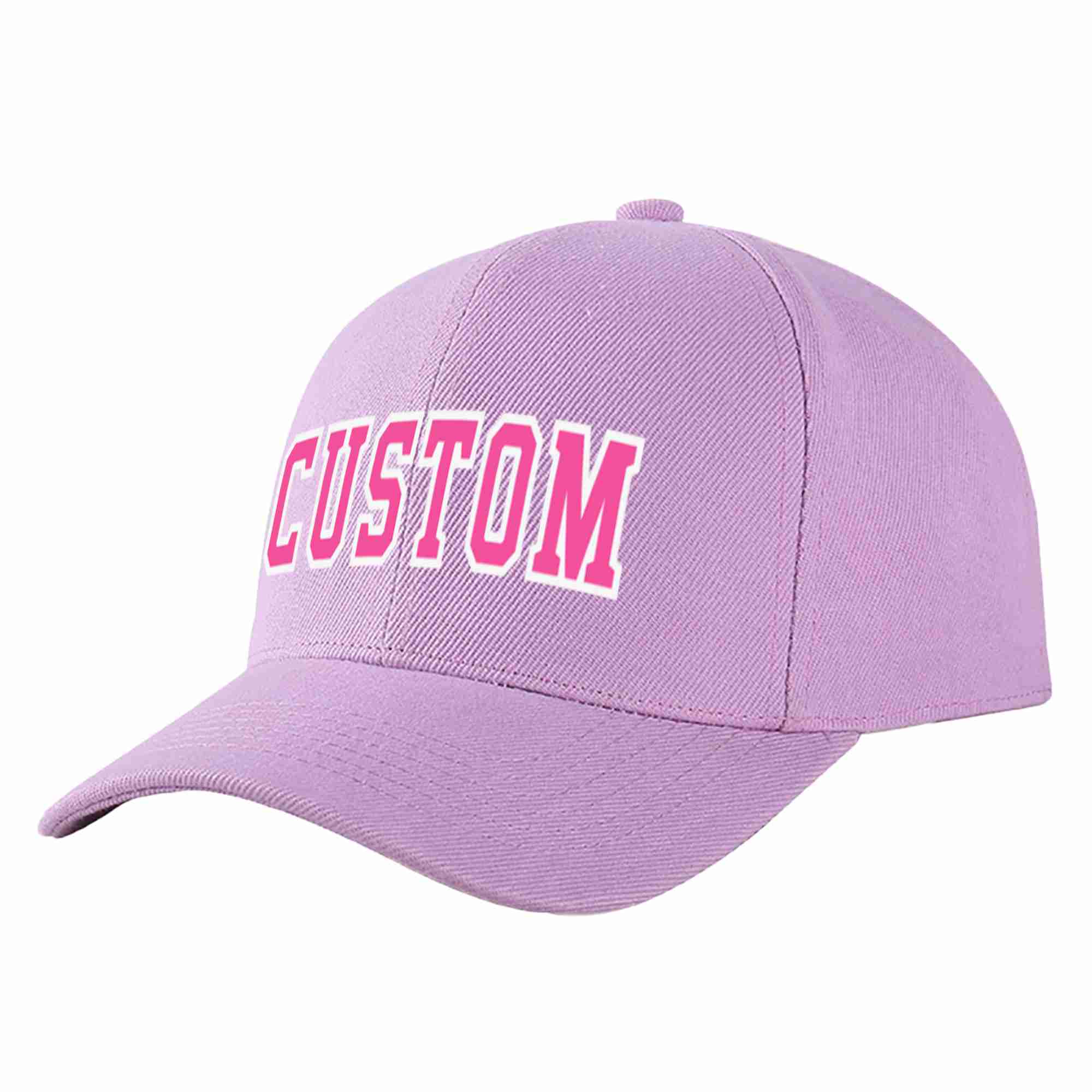 Custom Light Purple Pink-White Curved Eaves Sport Baseball Cap Design for Men/Women/Youth