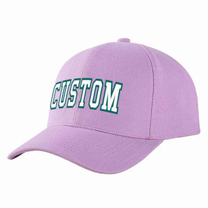 Conception personnalisée de casquette de baseball de sport incurvée blanc-aqua violet clair pour hommes/femmes/jeunes