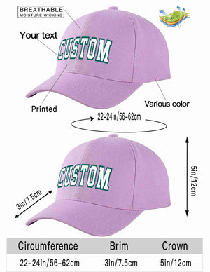 Conception personnalisée de casquette de baseball de sport incurvée blanc-aqua violet clair pour hommes/femmes/jeunes