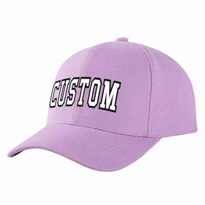 Custom Light Purple White-Black Curved Eaves Sport Baseball Cap Design for Men/Women/Youth