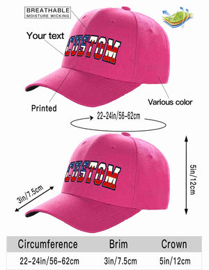 Custom Rose Red Vintage USA Flag-Gold Curved Eaves Sport Baseball Cap Design for Men/Women/Youth