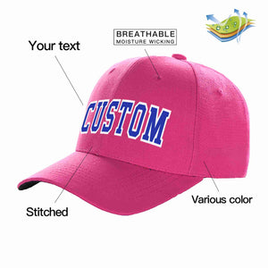 Custom Rose Red Royal-White Curved Eaves Sport Baseball Cap Design for Men/Women/Youth