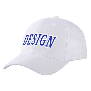 Casquette de baseball personnalisée blanche royale-blanche incurvée Eaves Sport Design