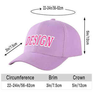 Custom Light Purple Pink-White Curved Eaves Sport Design Baseball Cap