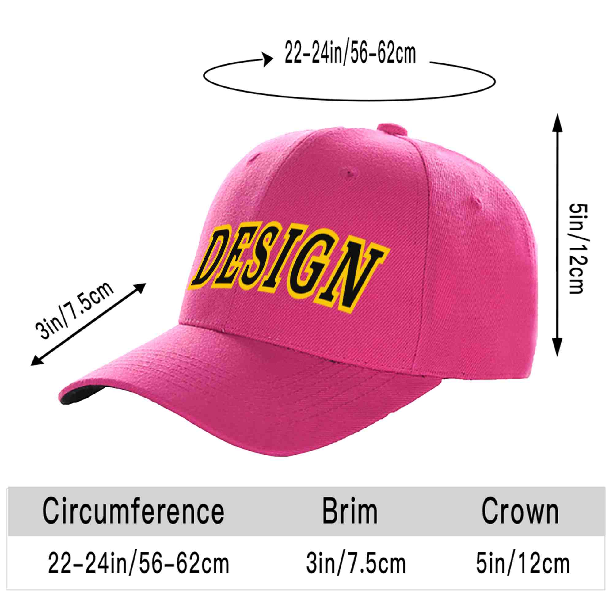 Custom Rose Red Black-Gold Curved Eaves Sport Design Baseball Cap