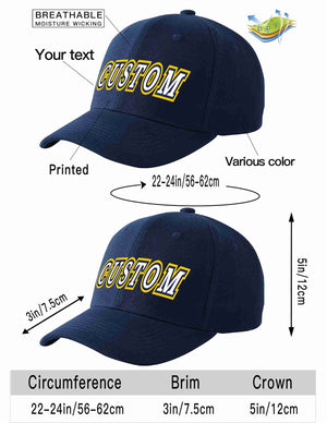 Custom Navy White-Navy Curved Eaves Sport Baseball Cap Design for Men/Women/Youth