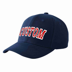 Conception personnalisée de casquette de baseball de sport incurvée rouge-blanc pour hommes/femmes/jeunes