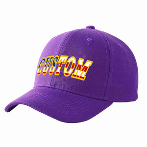 Custom Purple Vintage USA Flag-Gold Curved Eaves Sport Baseball Cap Design for Men/Women/Youth