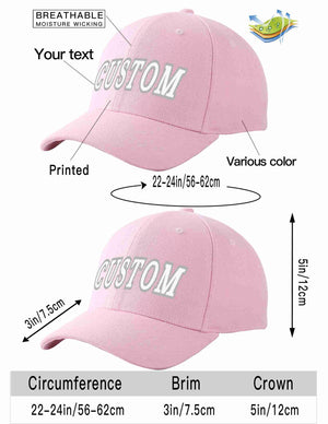 Custom Pink White-Gray Curved Eaves Sport Baseball Cap Design for Men/Women/Youth