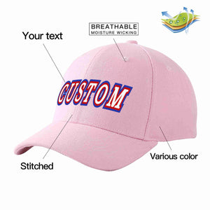 Conception personnalisée de casquette de baseball de sport incurvée rose blanc-rouge pour hommes/femmes/jeunes