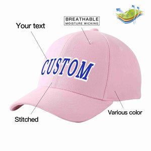 Custom Pink Royal-White Curved Eaves Sport Baseball Cap Design for Men/Women/Youth