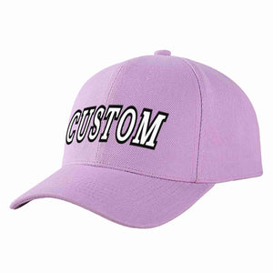 Custom Light Purple White-Black Curved Eaves Sport Baseball Cap Design for Men/Women/Youth