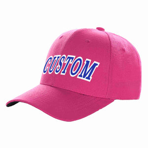 Custom Rose Red Royal-White Curved Eaves Sport Baseball Cap Design for Men/Women/Youth