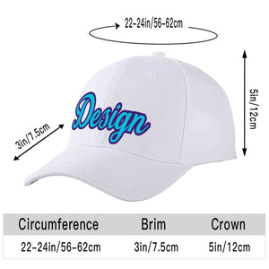 Casquette de baseball incurvée personnalisée, blanc, bleu clair, violet, design sportif