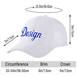 Casquette de baseball personnalisée blanche royale-blanche incurvée Eaves Sport Design