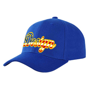 Casquette de baseball personnalisée, drapeau américain Vintage Royal, jaune, avec avant-toit incurvé, Design sportif