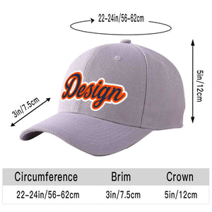 Casquette de baseball courbée Eaves Sport Design personnalisée gris marine-orange