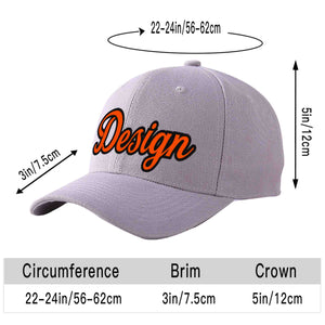 Casquette de baseball personnalisée gris orange-noir incurvée Eaves Sport Design