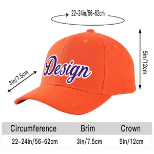 Custom Tangerine Purple-White Curved Eaves Sport Design Baseball Cap