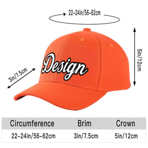 Custom Tangerine White-Black Curved Eaves Sport Design Baseball Cap