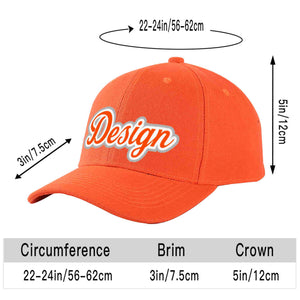 Casquette de baseball incurvée personnalisée orange mandarine-blanc avec avant-toit