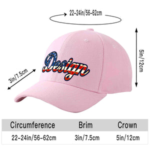 Casquette de baseball personnalisée rose vintage avec drapeau des États-Unis et avant-toit incurvé doré