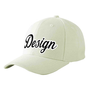 Casquette de baseball de conception de sport incurvée noir-blanc crème personnalisée