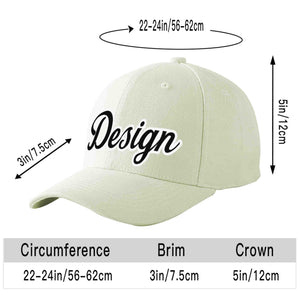 Casquette de baseball de conception de sport incurvée noir-blanc crème personnalisée