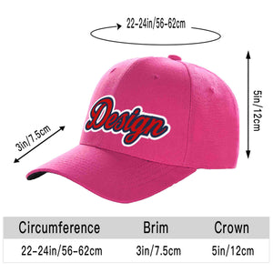 Casquette de baseball personnalisée Rose rouge rouge-marine incurvée Eaves Sport Design