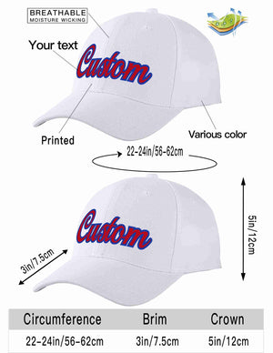 Conception personnalisée de casquette de baseball de sport incurvée blanc rouge-royal pour hommes/femmes/jeunes