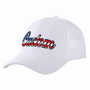 Custom White Vintage USA Flag-Gold Curved Eaves Sport Baseball Cap Design for Men/Women/Youth