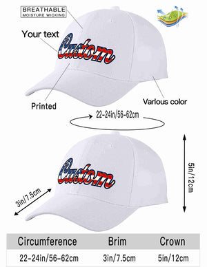 Custom White Vintage USA Flag-Gold Curved Eaves Sport Baseball Cap Design for Men/Women/Youth