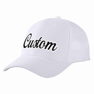 Custom White Black-White Curved Eaves Sport Baseball Cap Design for Men/Women/Youth