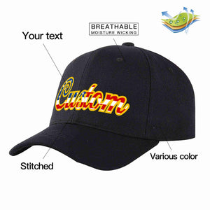 Custom Black Vintage USA Flag-Gold Curved Eaves Sport Baseball Cap Design for Men/Women/Youth