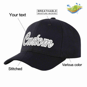 Custom Black Gray-White Curved Eaves Sport Baseball Cap Design for Men/Women/Youth