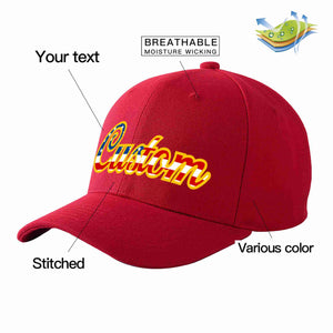 Custom Red Vintage USA Flag-Gold Curved Eaves Sport Baseball Cap Design for Men/Women/Youth