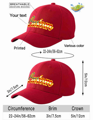 Custom Red Vintage USA Flag-Gold Curved Eaves Sport Baseball Cap Design for Men/Women/Youth